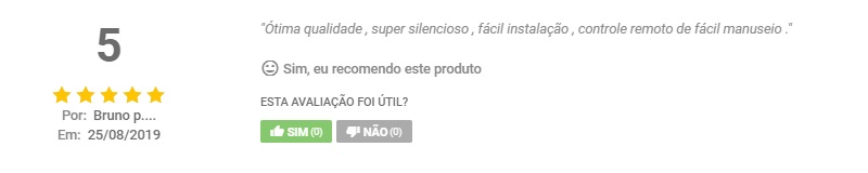 Avaliação cinco estrelas de ar-condicionado da Springer Midea no site da Dufrio.