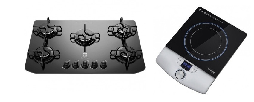 Cooktops de 5 bocas e 1 boca.