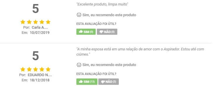 Comentários do produto aspirador de pó vermelho robô da Dufrio