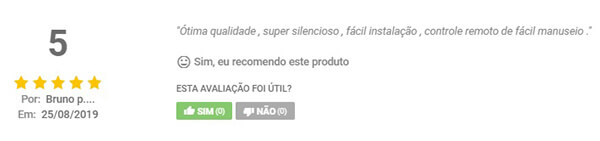 Comentário no site da Dufrio