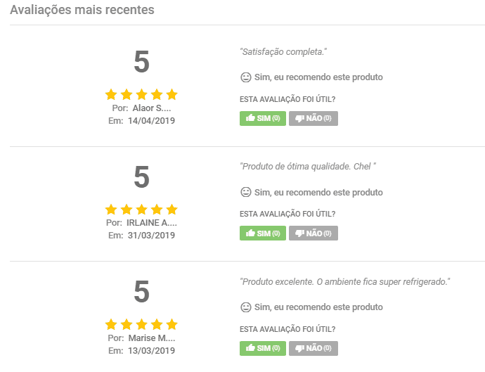 Avaliações recentes ar-condicionado Philco