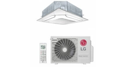 ar-condicionado split cassete inverter da marca LG, com ciclo Quente Frio e capacidade de 18000 BTUs