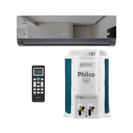 evaporadora e condensadora do ar-condicionado 9000 BTUs espelhado da marca Philco