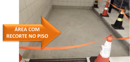 exemplo de área com recorte no piso