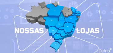 imagem de mapa do brasil com destaque em azul para os locais com lojas da dufrio