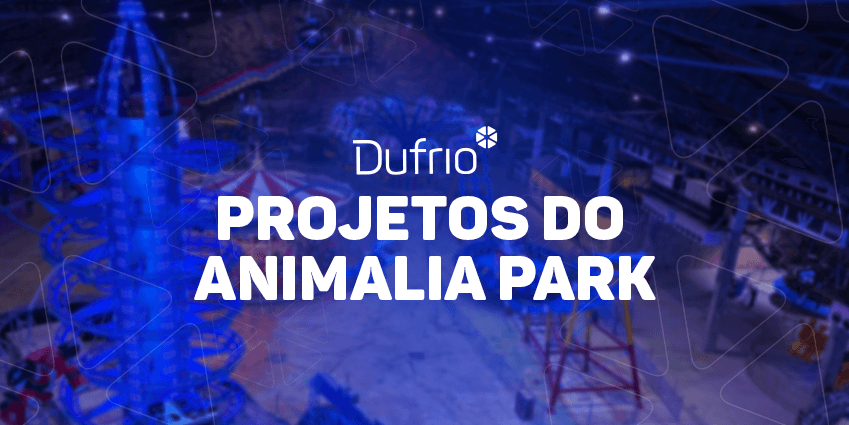 imagem banner de capa com o logo dufrio e titulo projeto Animalia Park