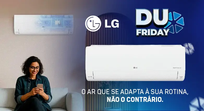Banner promocional de black friday LG Dufrio