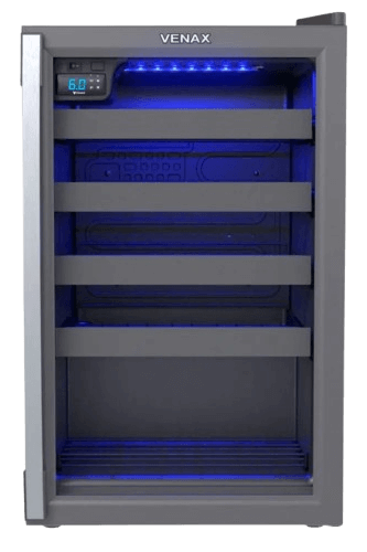 Adega climatizada venax cinza 24 garrafas blue light