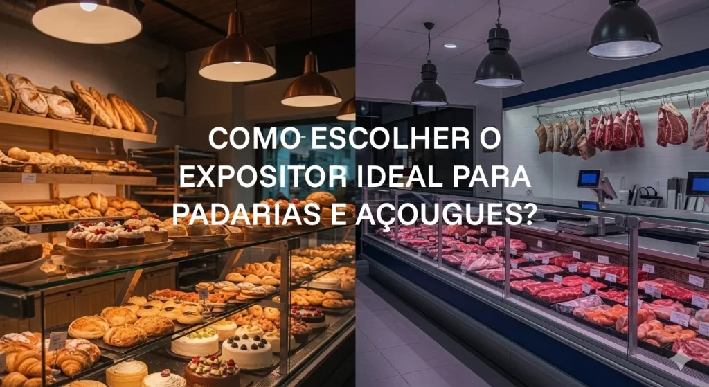 Capa de blog mostrando expositor de padaria com pães e expositor de açougue com carnes - Guia Dufrio