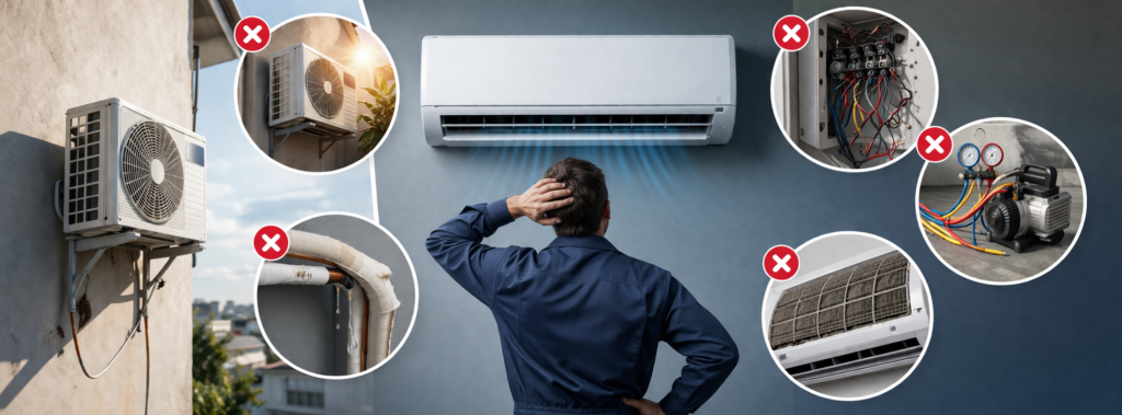 5 erros de instalação que prejudicam o desempenho seu ar-condicionado
