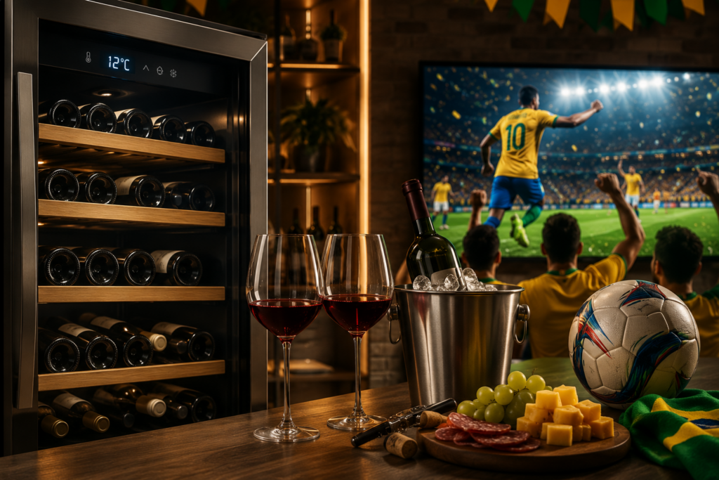 Adega climatizada: a temperatura ideal para brindar durante a Copa 2026